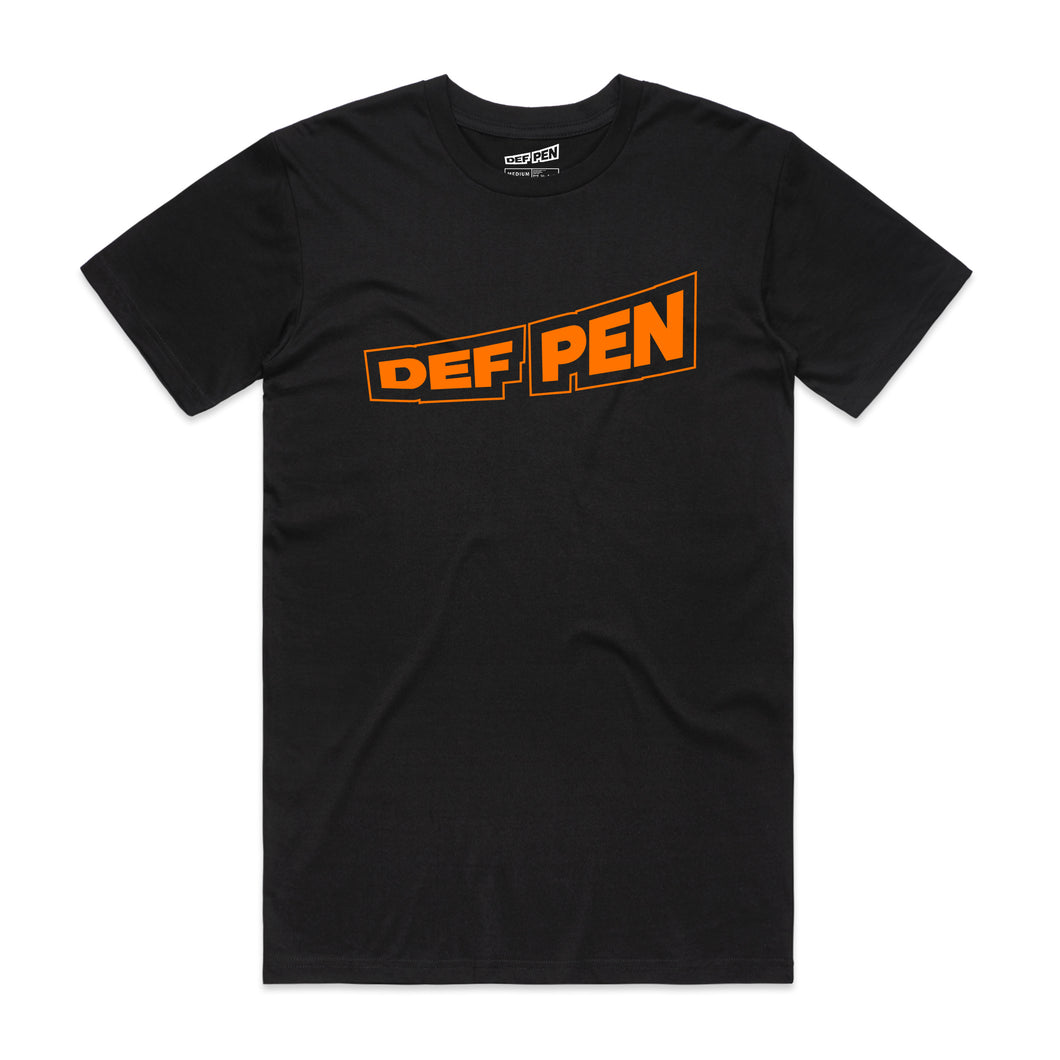 Def Pen Logo Tee (Black & Orange)